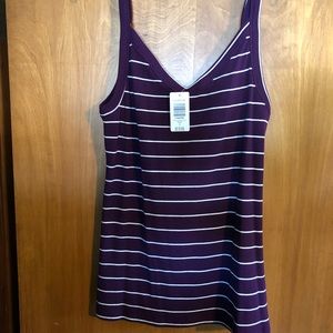 Purple and White Stripe Tank Top